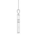 1/10 Carat Lab-Grown Diamond Faceted Cross Pendant in Brass