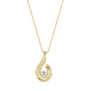 1/10 Carat Lab-Grown Diamond Double Swirl Raindrop Pendant in Gold Plated Brass