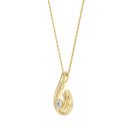 1/10 Carat Lab-Grown Diamond Double Swirl Raindrop Pendant in Gold Plated Brass