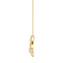 1/10 Carat Lab-Grown Diamond Double Swirl Raindrop Pendant in Gold Plated Brass