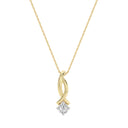 1/10 Carat Lab-Grown Diamond Crossover Ribbon Pendant in Gold Plated Brass