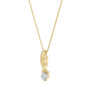 1/10 Carat Lab-Grown Diamond Crossover Ribbon Pendant in Gold Plated Brass