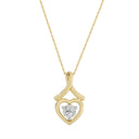 1/10 Carat Lab-Grown Diamond Tied with Love Heart Pendant in Gold Plated Brass