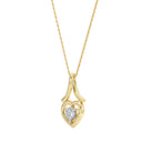 1/10 Carat Lab-Grown Diamond Tied with Love Heart Pendant in Gold Plated Brass