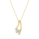 1/10 Carat Lab-Grown Diamond Curved Wishbone Pendant in Gold Plated Brass