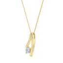 1/10 Carat Lab-Grown Diamond Curved Wishbone Pendant in Gold Plated Brass