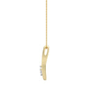 1/10 Carat Lab-Grown Diamond Curved Wishbone Pendant in Gold Plated Brass