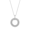 3/8 Carat Lab-Grown Diamond Sparkling Double Halo Circle Pendant in Brass