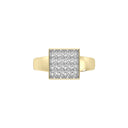 1/2 Carat Lab-Grown Diamond Square Pavé Signet Ring
