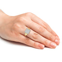 1/2 Carat Lab-Grown Diamond Square Pavé Signet Ring