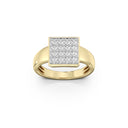 1/2 Carat Lab-Grown Diamond Square Pavé Signet Ring