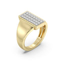 1/2 Carat Lab-Grown Diamond Vertical Rectangle Pavé Signet Ring