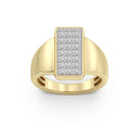 1/2 Carat Lab-Grown Diamond Vertical Rectangle Pavé Signet Ring