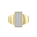 1/2 Carat Lab-Grown Diamond Vertical Rectangle Pavé Signet Ring