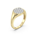 1/2 Carat Lab-Grown Diamond Round Pavé Signet Ring