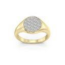 1/2 Carat Lab-Grown Diamond Round Pavé Signet Ring