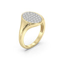 1/2 Carat Lab-Grown Diamond Oval Pavé Signet Ring