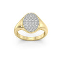1/2 Carat Lab-Grown Diamond Oval Pavé Signet Ring