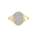 1/2 Carat Lab-Grown Diamond Oval Pavé Signet Ring