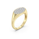 1/2 Carat Lab-Grown Diamond Horizontal Oval Pavé Signet Ring