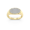 1/2 Carat Lab-Grown Diamond Horizontal Oval Pavé Signet Ring