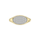 1/2 Carat Lab-Grown Diamond Horizontal Oval Pavé Signet Ring