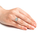 1/2 Carat Lab-Grown Diamond Horizontal Oval Pavé Signet Ring