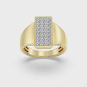 1/2 Carat Lab-Grown Diamond Vertical Rectangle Pavé Signet Ring
