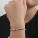 4 Carat Lab-Grown Diamond Curved Metal Bars Fashion Bracelet