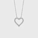 Itsy Bitsy 1/10 Carat Open Heart Diamond Pendant Necklace