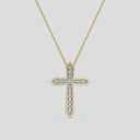 Itsy Bitsy 1/4 Carat Pavé Lab-Grown Diamond Cross Pendant with Pointed Tips