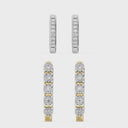 Itsy Bitsy 1/6 Carat Classic 5 Stone Hoop Earrings Set