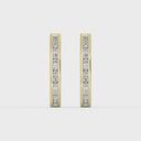 Channel-Set Cubic Zirconia Oval Hoop Earrings in Brass