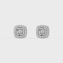 1/4 Carat Lab-Grown Diamond Cushion Halo Stud Earrings in Brass